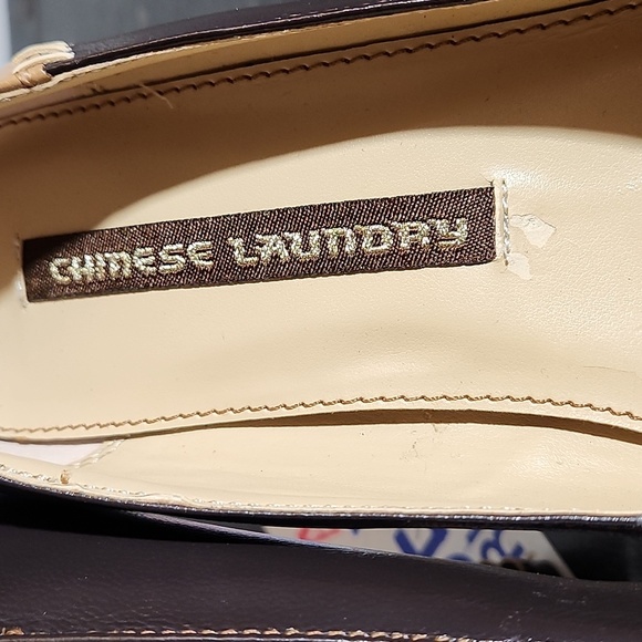 CHINESE LAUNDRY Leather Patchwork Thick Stich Detail Leather Heel 6.5M - Picture 11 of 11